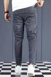 Street Style Turbo Ankle Fit Jeans In Dark Grey